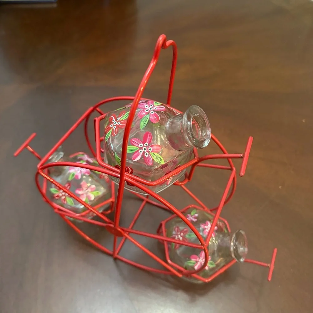PARASOL BRAND RED FERRIS WHEEL HUMMINGBIRD FEEDER - Picture 1 of 10